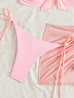 3D Flower Halter Bow Knotted Bikini Women Swimsuit Female Swimwear Three pieces Bikini Set Bather Bathing Suit Swim Beachwear
