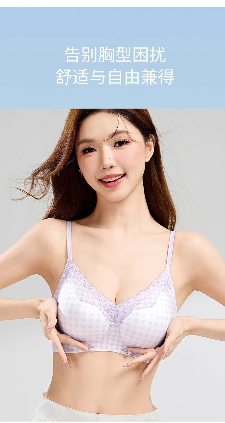 10A Antibacterial Cooling Bra for Small Chest, Summer Breathable Bralette, Wireless No Show, Anti-Sagging & Comfort Wear MOYISU