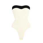 2Pcs Black White Swimsuit 2026 Bandeau Biquini Women Sexy Bikini Push Up Swimwear Female Patchwork Dress Bathing Suits Beachwear