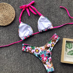 Bikini 2026 Sexy Leopard Floral Print Halter Swimwear Swimsuit Women Bikini Set Bathing Suit Beach Bikini Female Banadores Mujer