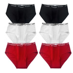 6Pcs/Set Women High Waist Cotton Briefs Letter Print Wide Waistband Panties Solid Color Full Coverage Hip Lifting Lingerie M-2XL