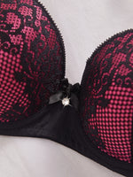 Contrast Color Lace Women Bra Thin Cup Underwire Push Up Sexy Brassiere Daily Comfort Ladies Lingerie