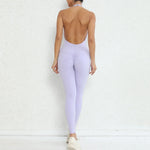 Women's Seamless Yoga Jumpsuits Sports Fitness Peach Hip-lifting Beauty Backless One-piece Pocket Tight Workout Gym Bodysuit