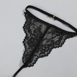 3PCS Lace See Through Bra Set Women Sexy Lingerie Underwear Halter Tops Bra and Panties Garter Intimate Sex Costumes