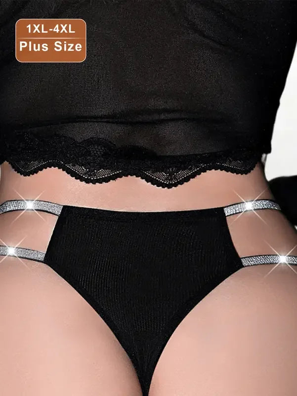 1pcs Plus Size 1XL-4XL Sexy Women Panties Breathable Comfortable Lady Briefs Elegant Sexy Lingerie Lady Briefs Black Underwear