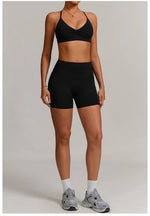 Women 2PCS Yoga Suit Sports Gym Set Tracksuit Workout Long Sleeve Shirt Fitness Flared leggings Short sleeve shorts running suit