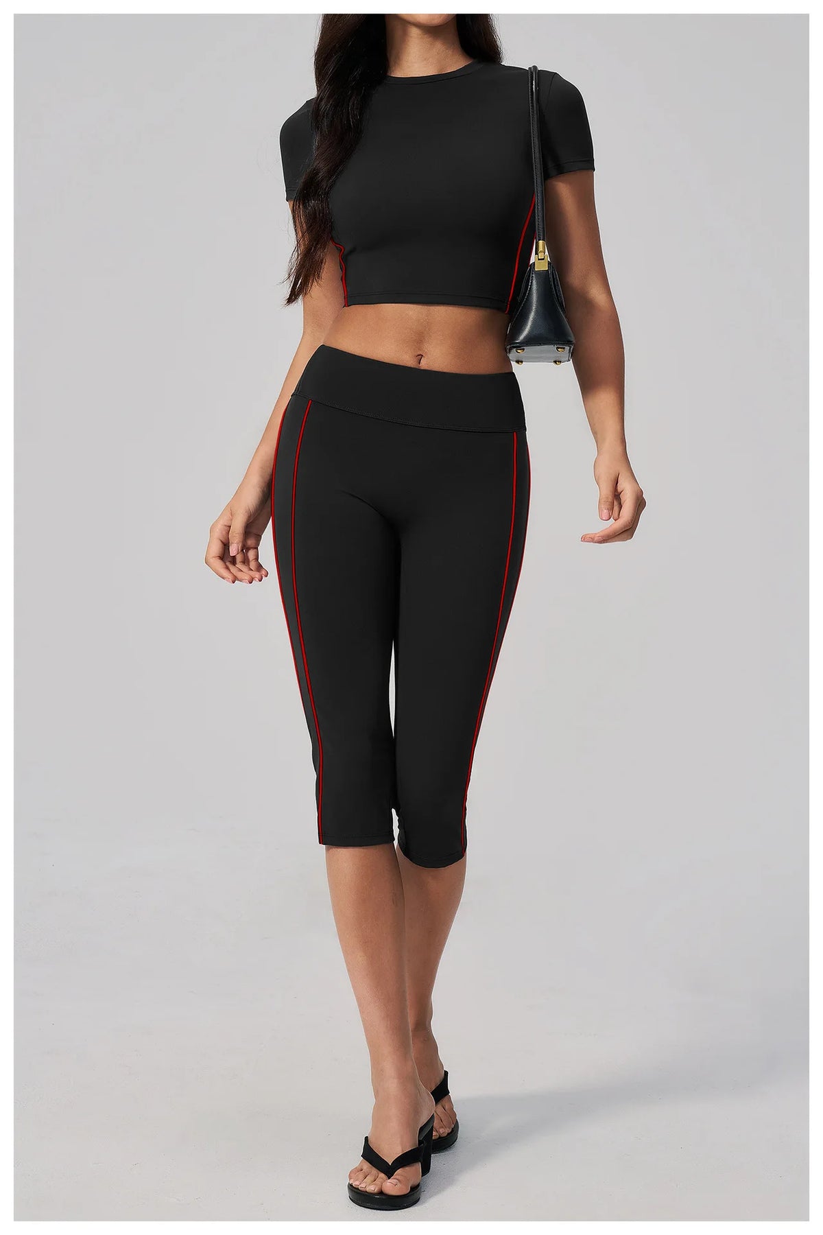 Color Blocked Yoga Suit Women Tracksuit Short Sleeve Shock-absorbing Sports T Shirts High Waist Pants Gym Running Fitness Suits