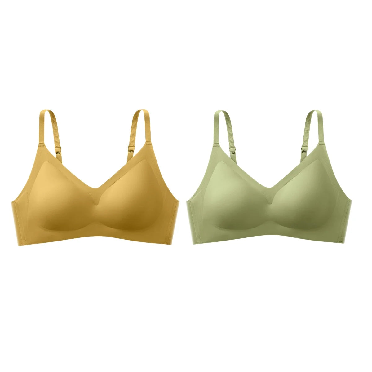 2Pcs/Set Seamless Bras For Women Wire Free Push Up Underwear Sexy Lingerie Invisible Bra Top Removable Pads Female Intimate