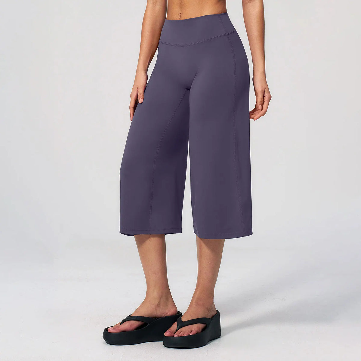 NCLAGEN Women Yoga Capri Pants Tummy Control High Waist Quick Dry Loose Fit Fitness Pants Gym Clothes Sports Wide-leg Trousers