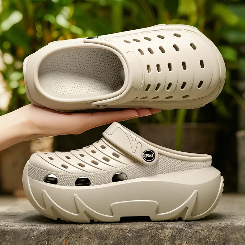 Thick Sole Fashion Clogs For Women Summer Platform Shoes Soft EVA Girls Indoor Street Slippers FemaleLeisure Wedges Sandals