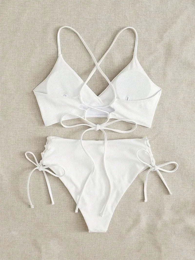 Sexy Bandage High Waist Brazilian Bikinis Sets Swimsuit Swimwear Swimming Suit for WomenNew Bikini Mujer Biquinis