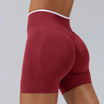 Women's High-Waisted Seamless Yoga Sports Shorts Hip-Lifting Knitted Peach Pants Summer Training Fitness Wear
