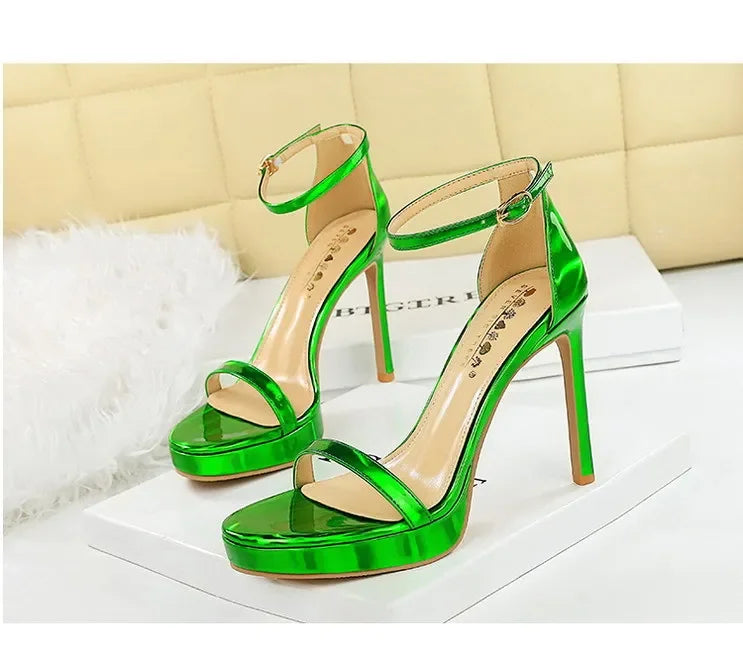 Women's High Heels Thin Heel Waterproof Platform Sandals Fashionable for Skirts New Model Shoes for Shows Summer Collection