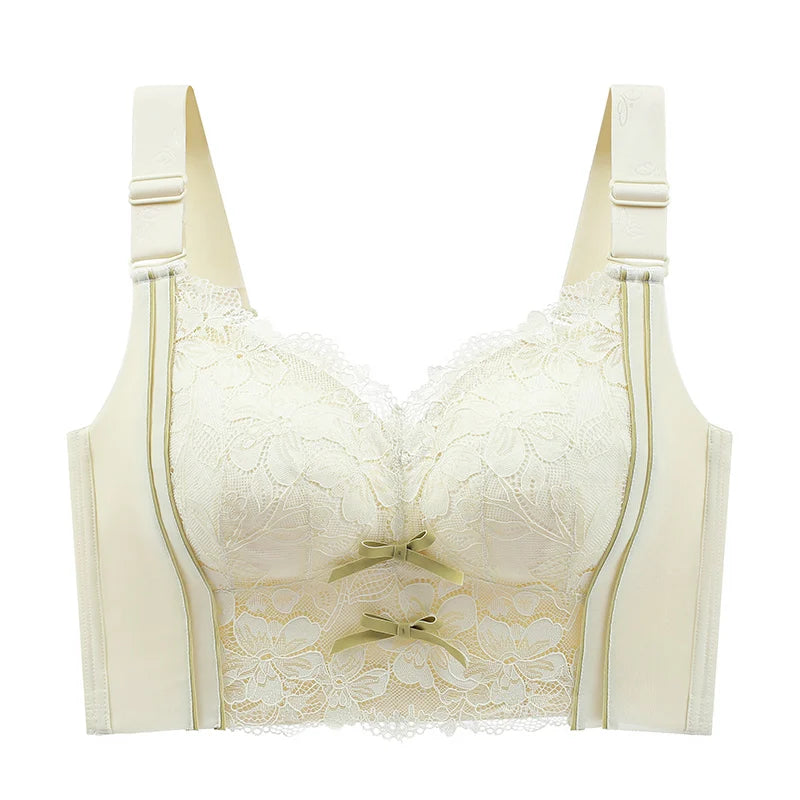 Womens Full Coverage Lace Push Up Bra Wireless Large Size Anti-sagging Underwear Female Lingerie 34 36 38 40 42 44 48 50 C D E