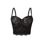 Sexy Lace Flowers Embroidery Bra Summer Women Underwear That Can Be Worn as Outerwear Fish Bones Body Corset Top Black Lingerie