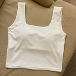 Summer Ice Silk Bras Top Square Neck Crop Top Solid Color Underwear Streetwear Bra Top for Women Sexy Lingerie