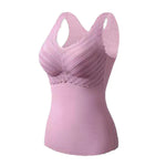 Seamless Velvet Lining Thermal Vest V-Neck Sleeveless Chest Pad Underwear Vest Autumn Winter Warm Bottom Vest
