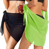 Summer Beach Swimwear Cover Up Wraps for Women Sexy See-Through Chiffon Wrap Skirts Sun Protection Bikini Cover Up Bathing Suits