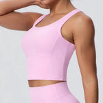 Women's Yoga Vest Shockproof Fixed Cup Beauty Back Yoga Top Outdoor Sports Running Fitness Vest