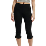 Womens Summer Capris Bow Tie Solid Color Elastic Tight Slim Fit Flared Pants Fashion Casual Comfortable Cropped Pants