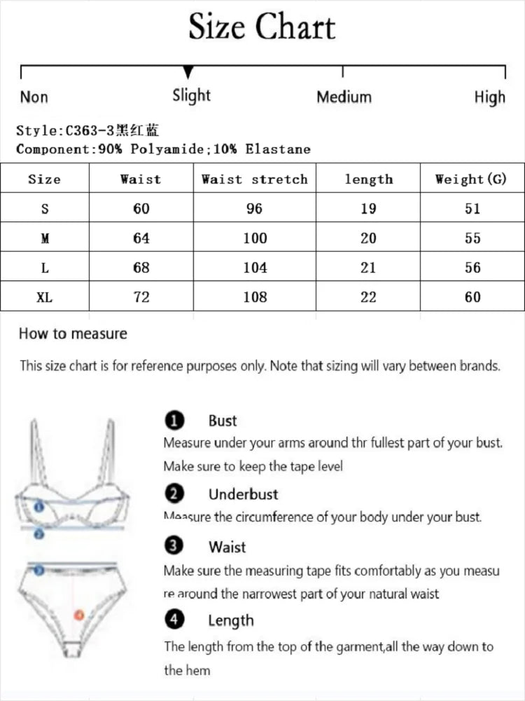 Sexy And Charming Women's Underwear Ultra-Thin Full Lace Thong 3 Pcs black blue And Red Can Be Paired With ALingerie 363-3