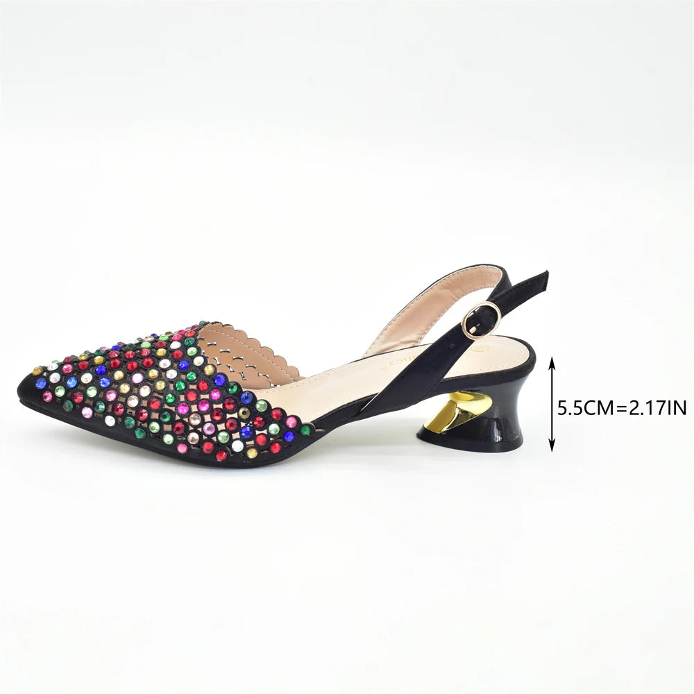 Doershow charming Shoes And Bag Matching Set With silver Hot Selling Women Italian Shoes And Bag Set For Party Wedding!HAB1-9