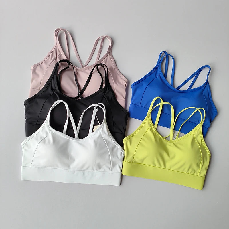 Women's Summer Shock-absorbing Running Yoga Tank Top with a Beautiful Contrasting Sports Bra and a Professional Pilates Bra