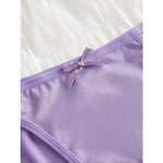 Sexy Fashion Women's Mid-Waist Triangle Panties Bowknot Lingerie Underpants Thin Breathable Briefs Soft Comfortable Underwear