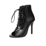 NASBAVI Fashion Summer Jazz Dance Shoes Peep Toe Ankle Boots for Women Sexy High Heels Lace-up Sandals Female Large Size 45
