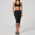 Summer Polka Dot Yoga Sets Women Hanging Neck Shockproof Sports Bra Fitness Suit Folding High Waist Mid Pants Gym Tracksuit
