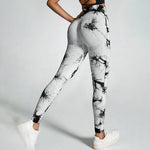 Boho Tie Dye High Waist Knit Elastic Fitness Yoga Tights Butt Lifting Workout Pants for Women