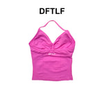 DFTLF Impact Longline Strappy Top Sports Yoga Vest Women Fitness Tank Top Gym Beautiful Open Back Bra Running Workout Halter