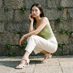 2026 Summer New Women's Metallic High Heel Sandals Ankle Strap Crystal Buckle Stiletto Heels Sexy Party Wedding Prom Dress Shoes