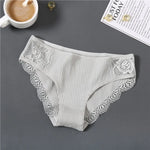 New 3Pcs/set Women's Cotton Panties M-2XL Women Patchwork Lace Underwear Sexy Low Waist Briefs Ladies Comfortable Underpants