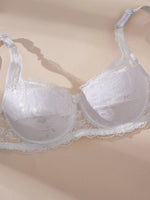 2Pcs/Set Lace Bra for Women Sexy Underwire Push-Up Bra Breathable Mesh Thin Soft Lingerie Adjustable No Lining Women's Bra
