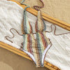Sexy Halter String Backless Swimsuit Woman One Piece Striped Crochet Swimwears 2026 High Cut Bathing Swimming Wear Suit Monokini