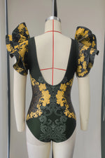 2026 New Swimsuit High-End Design 2Pcs Floral Print Ruffle Slimming Holiday Sexy Hot Spring One Piece Swimsuit for Women