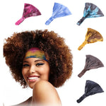 Elastic Tie Dye Cotton Headbands Turban Head Wrap for Women Girl Hair Bands Hair Bandage Beach Vintage Sports Headband