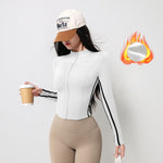 Women's Slim Fit Color Block Workout Jacket Full Zip Activewear Fitness Yoga Apparel