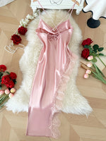 Sexy Lace Patchwork Pajamas Comfortable And Casual Long And Comfortable Women's Nightgown