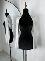 Trendix Knit Tank Top Sets For Women Fashion High Neck Vest And Long Sleeve Shawl 2 Piece Suits Sexy Backless Knitwear Top Femme