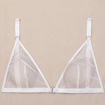 Toucheart Sexy Lingerie for Women Solid Color Mesh See-through Women's Plunge Underwear Suit Sexy Garters Lingerie 4-piece Set