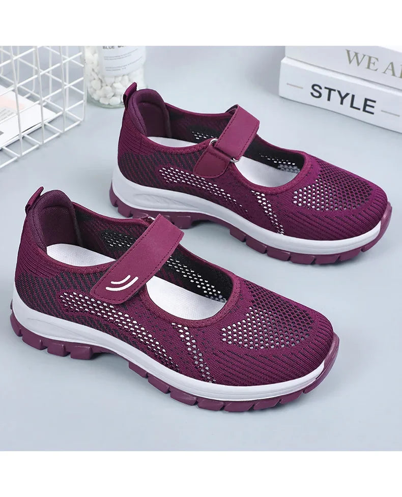 Women Shoes Breathable Vulcanized Shoes Purple Women Sneakers Fashion Breathable Mesh Casual WalkingWomen Work