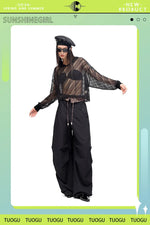 Lazy sun protection long-sleeved T-shirt summer pure lust hottie thin loose air-conditioned blouse hollow top