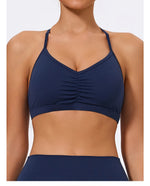 Hearuisavy Summer Scrunch Sports Bra Gym Top Women Running Back Cross Top Sportswear Yoga Underwear Fitness Workout Yoga Clothes