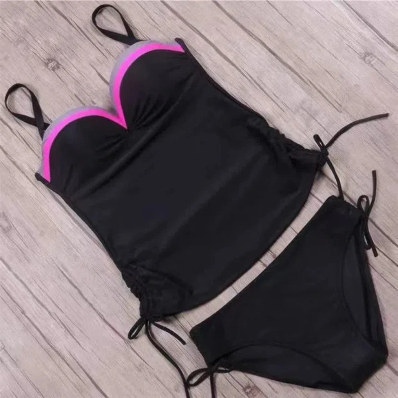 Summer Two Pieces Swimsuits Woman Push Up Swimwear Female Tankini Sets Beachwear Brazilian Bathing Suit Sports Women Bathers