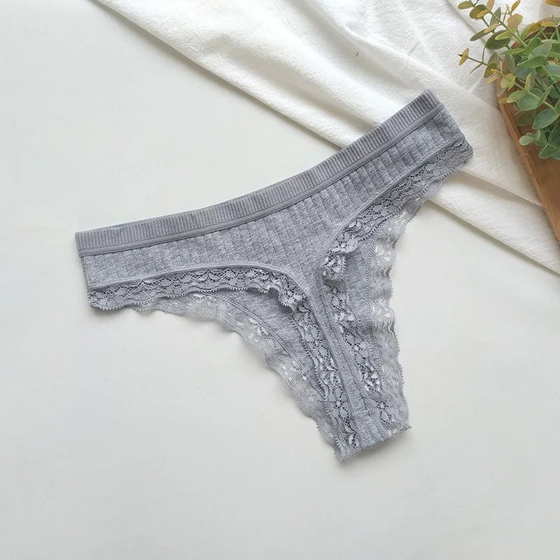 1Pc Cotton Panties Women G-string Female Underpants Lace Pantys Sexy Lingerie M-XL Panties Soft Seamless Underwear Intimates
