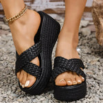 Fashion New Round Toe Exposed Toe Shallow Mouth Thick-soled Beach Slippers Summer Sexy/comfortable Flat Slippers for Women