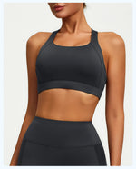 Solid Color Sports Bra Women Cross Back High Support Yoga Bra Sports Top Compression Training Gym Bras Fitness Underwear Woman