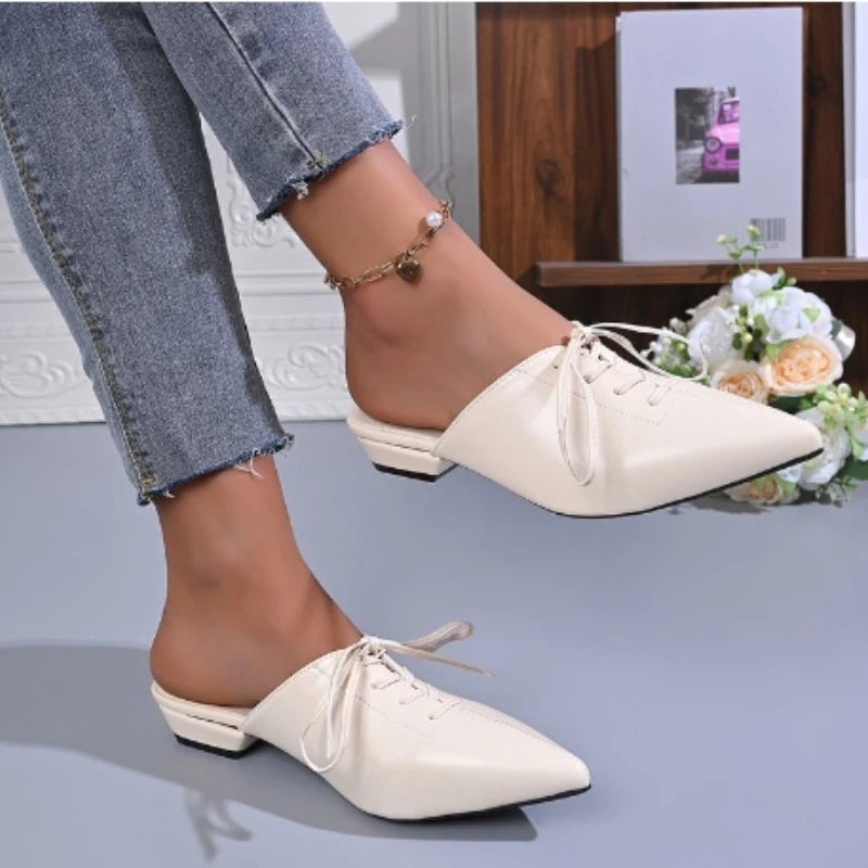 Women's Slippers Flats Sandals Pointed Toe Mule Shoes Summer 2026UpShoes Sexy Slides